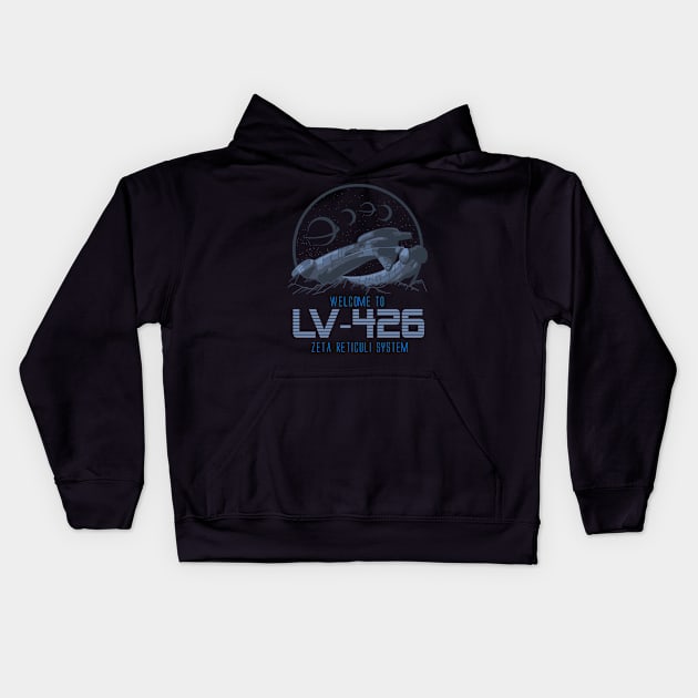 Welcome to LV 426 Zeta Reticuli System Kids Hoodie by Meta Cortex